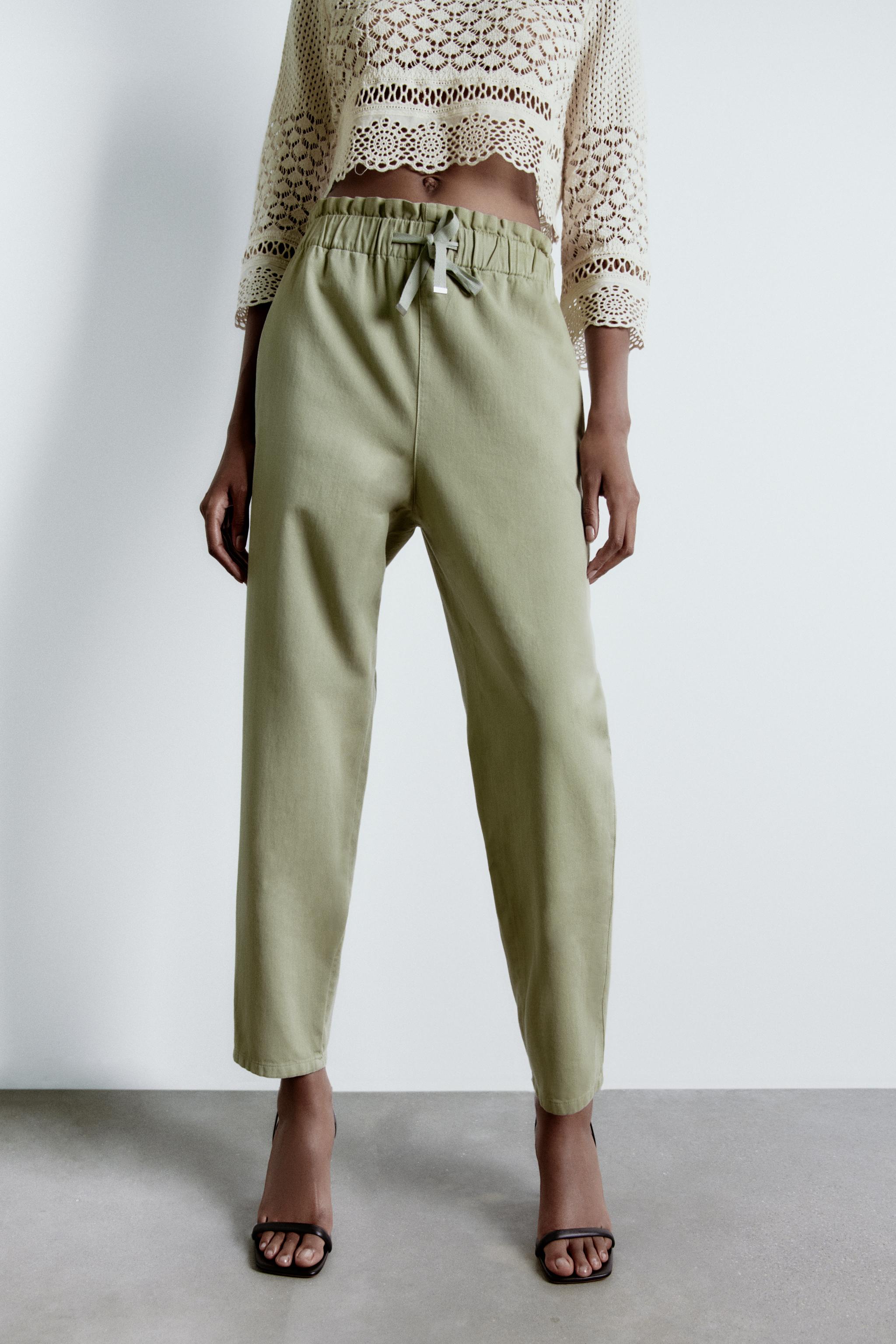 Paperbag trousers zara hot sale